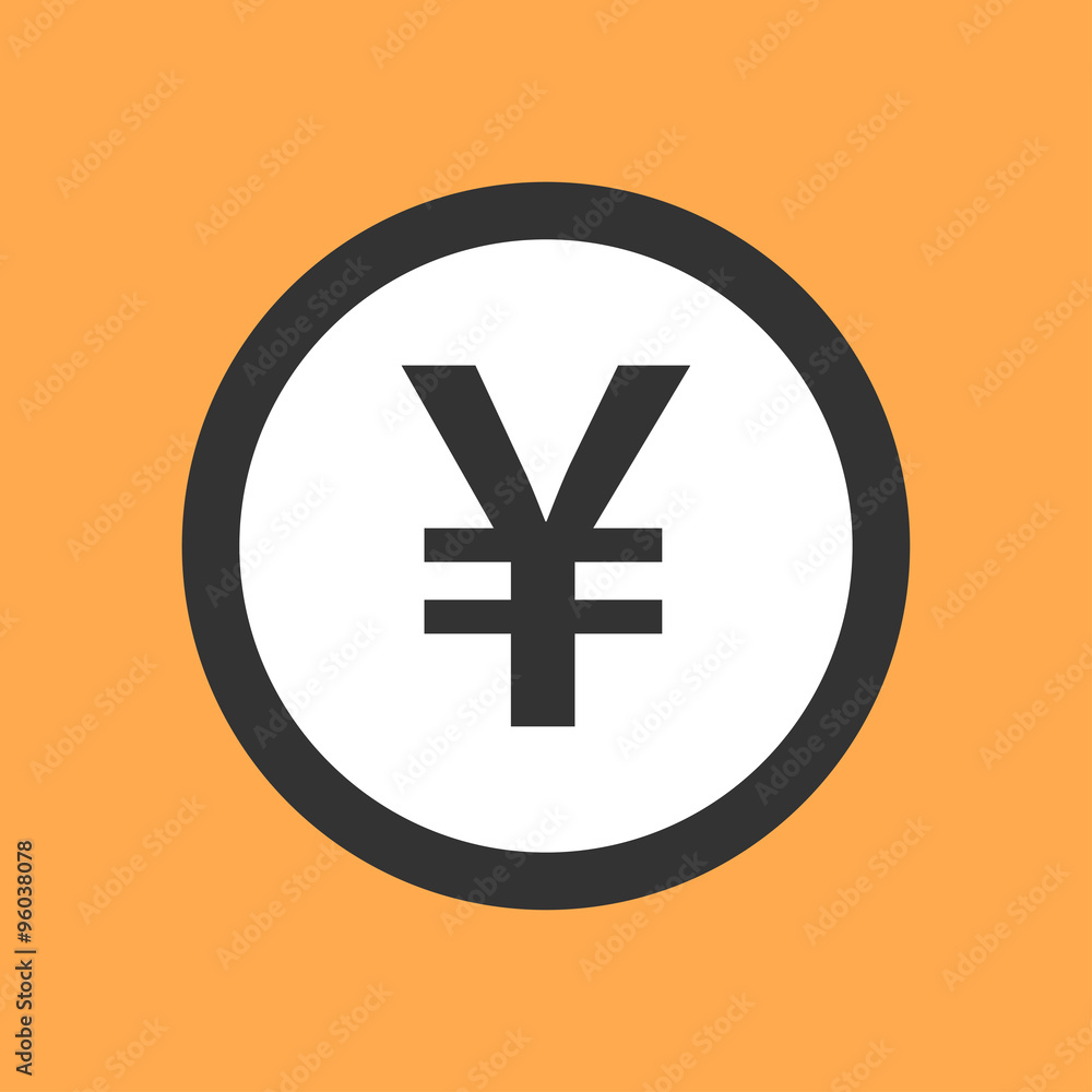 Japanese yen or chinese yuan symbol in flat design. Japanese yen or chinese yuan symbol in flat design.