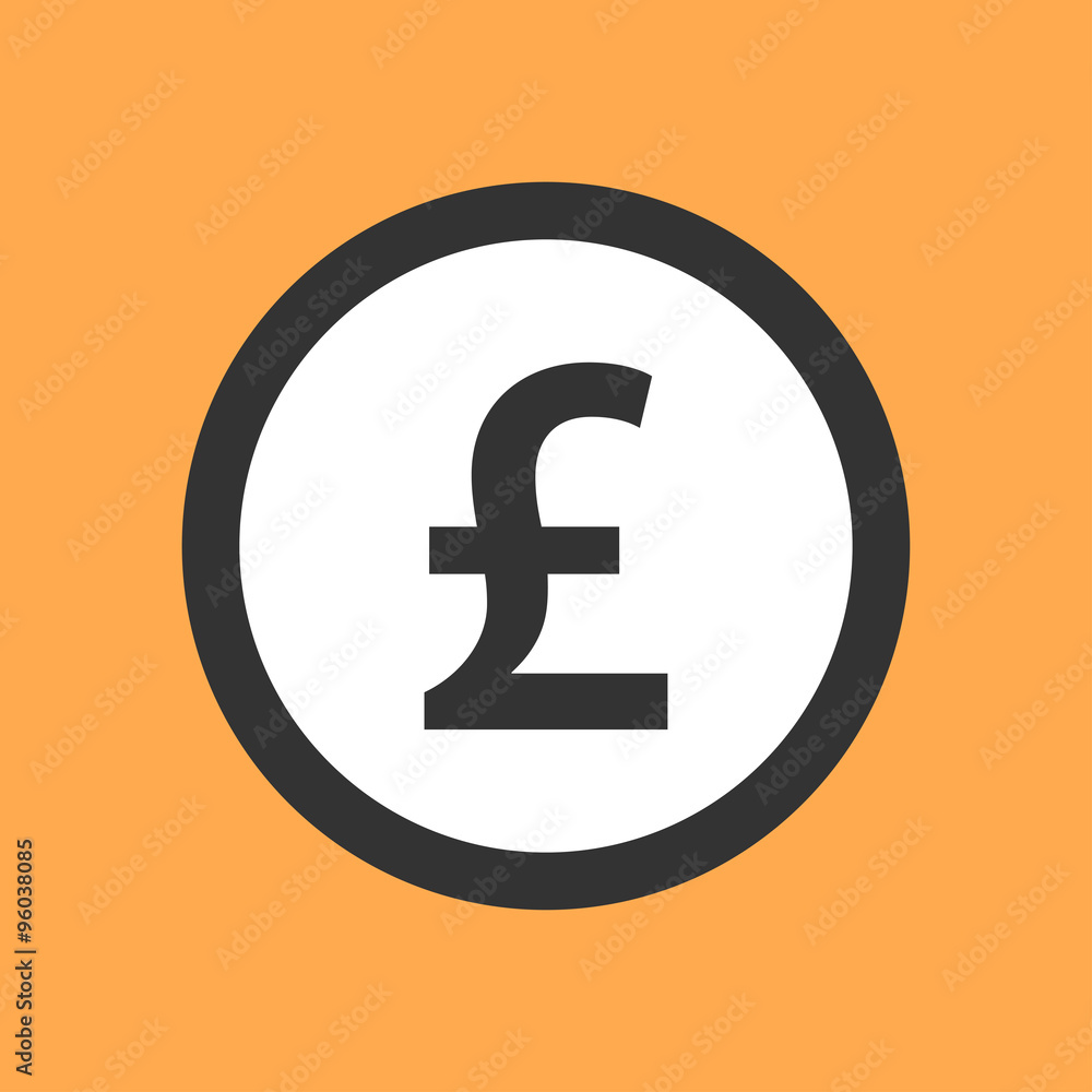 Pound sterling symbol in flat design. Pound sterling symbol in flat design.