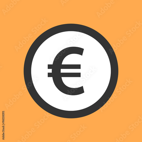 Euro symbol in flat design.