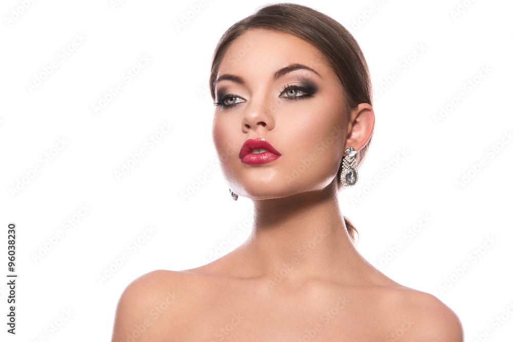 Gorgeous woman with luxury earrings Gorgeous woman with luxury earrings