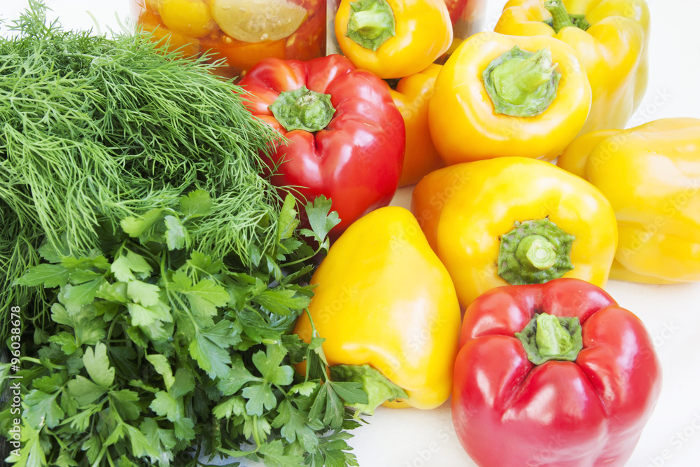 peppers, parsley and dill