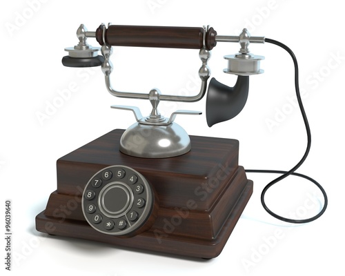 3d illustration of a vintage phone