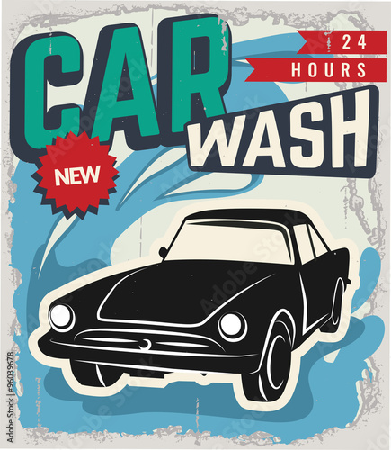 Vintage Retro Wash Car