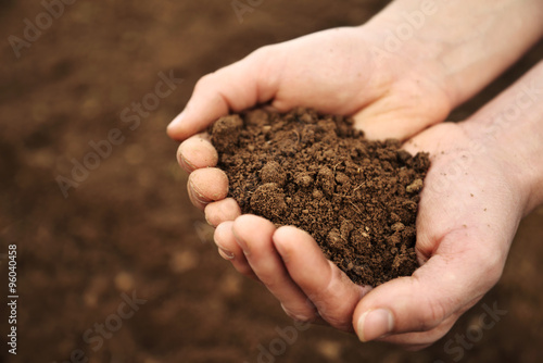 Handful of Rich Brown Soil photo
