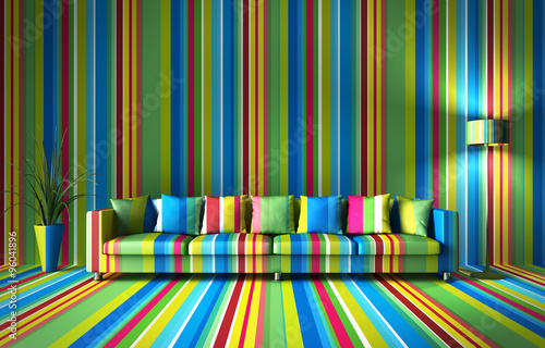 Sofa - bunte Streifen