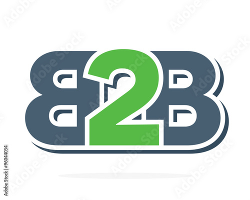 B2B letters logo. Business to Business icon