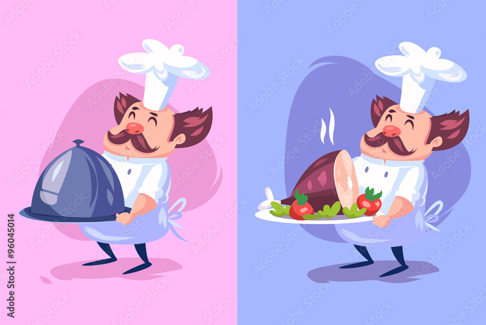 Funny cook character. Isolated vector illustration. Funny cook character. Isolated vector illustration.