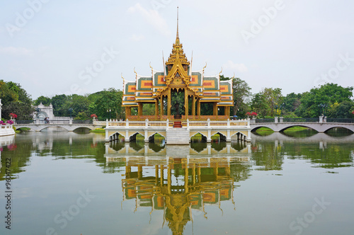 Pra Thinang Aisawan Thiphaya-Art Pavilion at Bang Pa-In Palace, Thailand. photo