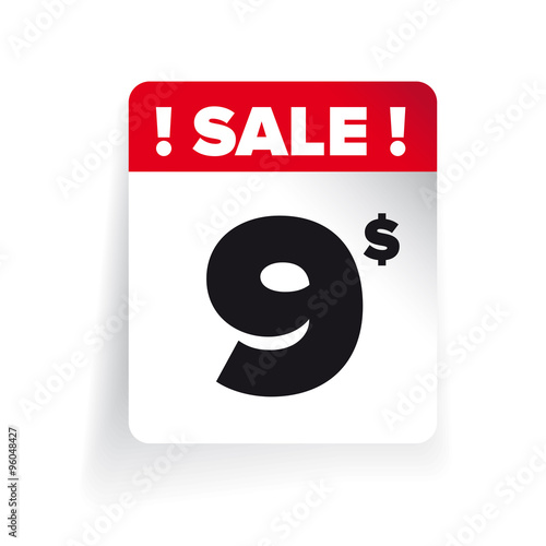 Sale label vector - nine usd