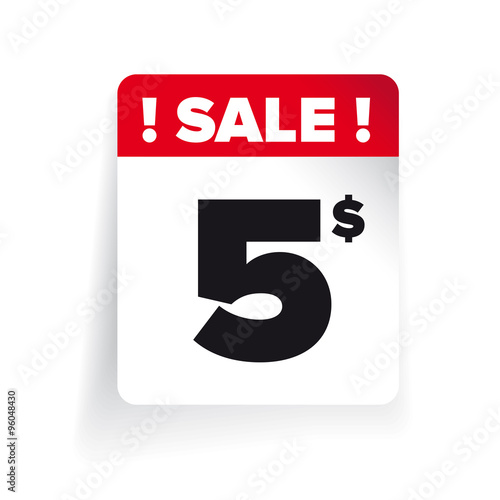 Sale label vector -  five usd