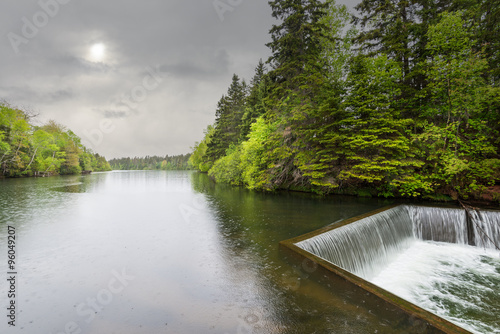 Knox Dam on a cloudy rainy day