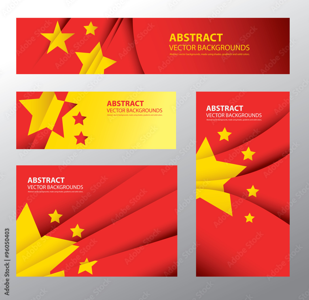 Obraz premium Abstract China Flag, Chinese Colors (Vector Art)