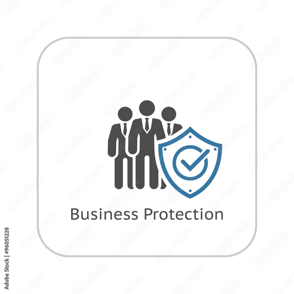 Business Protection Icon. Flat Design. Business Protection Icon. Flat Design.