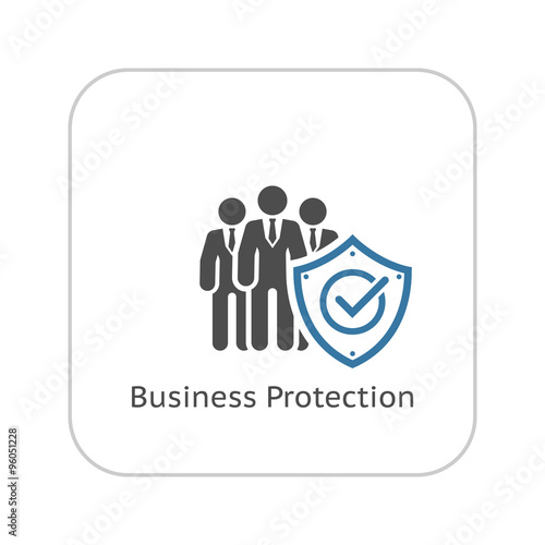 Business Protection Icon. Flat Design.