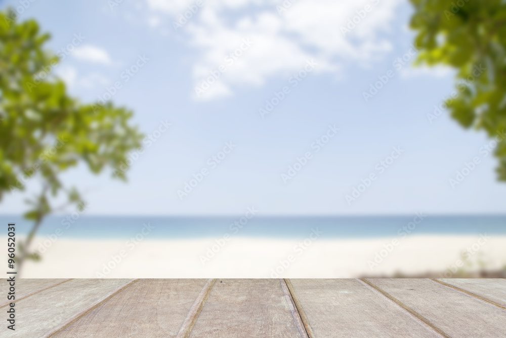Fototapeta premium Blur image beach and tropical sea,beautiful background.