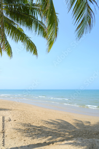 Fototapeta Naklejka Na Ścianę i Meble -  Tropical beach with coconut palm at summer time