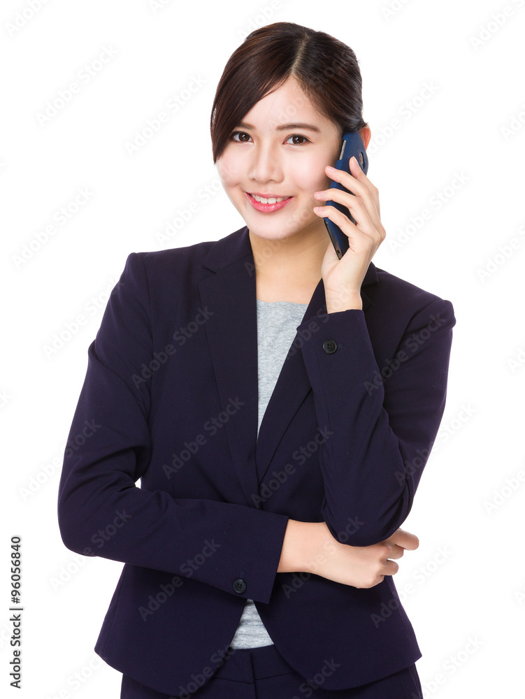 Asian Young Businesswoman talk to cellphone Asian Young Businesswoman talk to cellphone