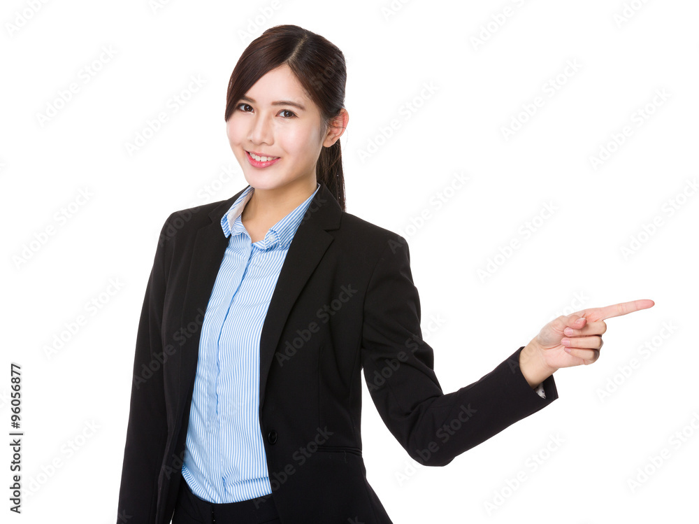 Young Businesswoman showing finger up Young Businesswoman showing finger up