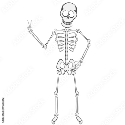 Skeleton Buddy - A funny skeleton standing and showing victory sign 