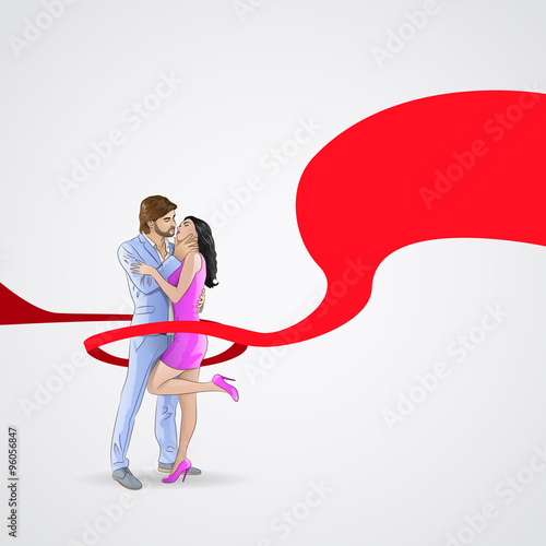 World AIDS Day Awareness Red Ribbon Concept Love Couple