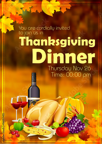 Happy Thanksgiving dinner celebration