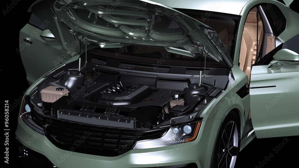 Innenleben eines Sportcoupes Innenleben eines Sportcoupes