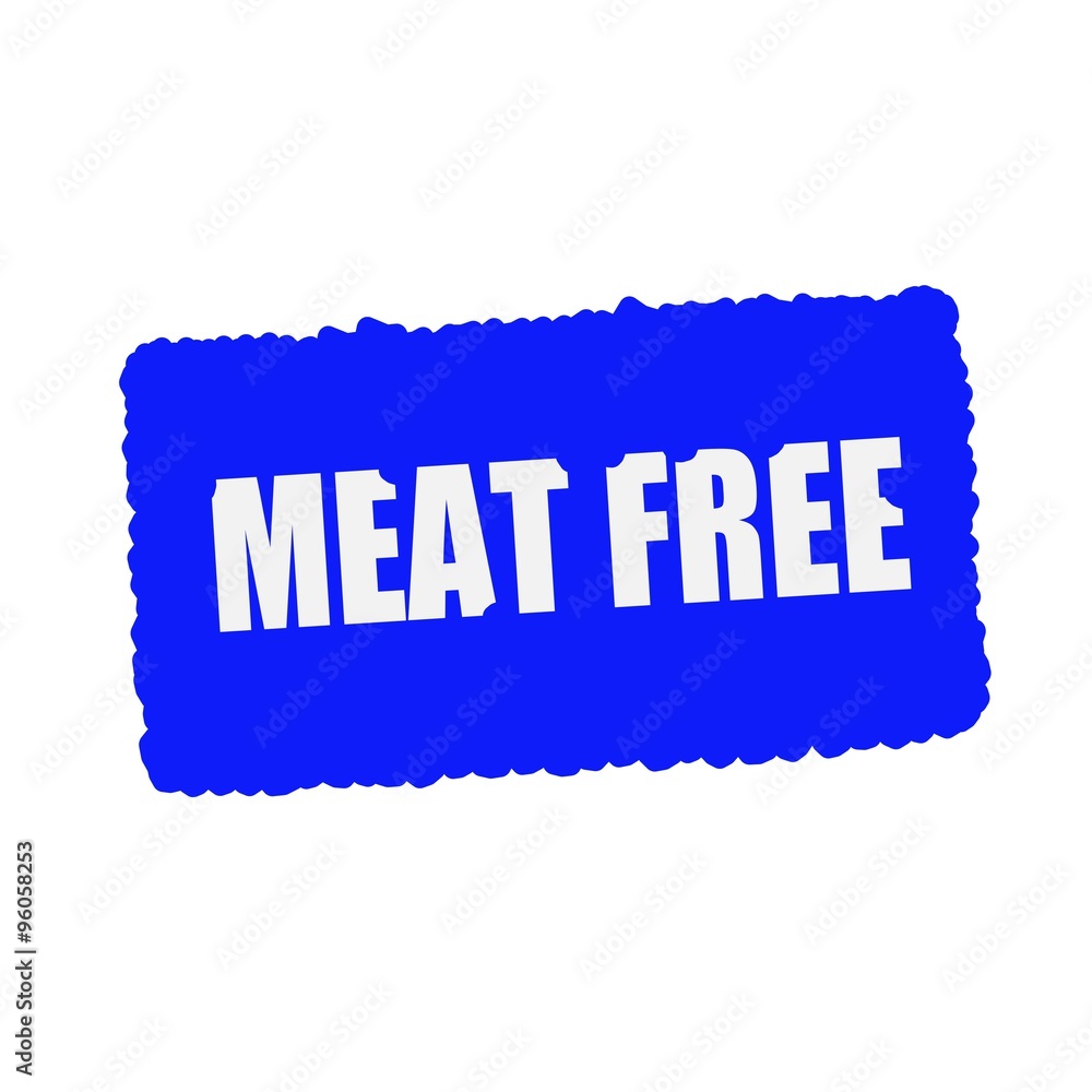 meat free white stamp text on blood drops blue Background meat free white stamp text on blood drops blue Background