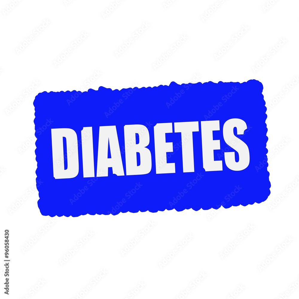 diabetes white stamp text on blue Background diabetes white stamp text on blue Background