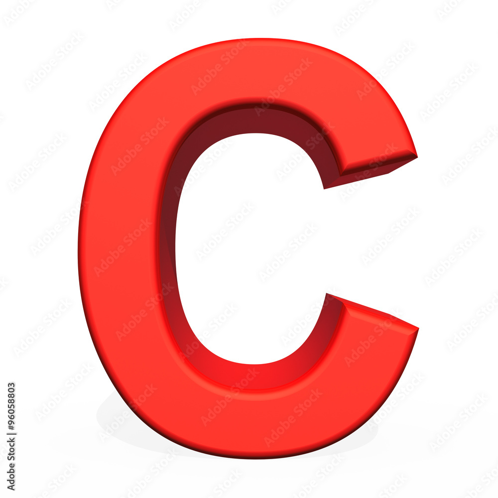 3d rendering letter C isolated on white background 3d rendering letter C isolated on white background