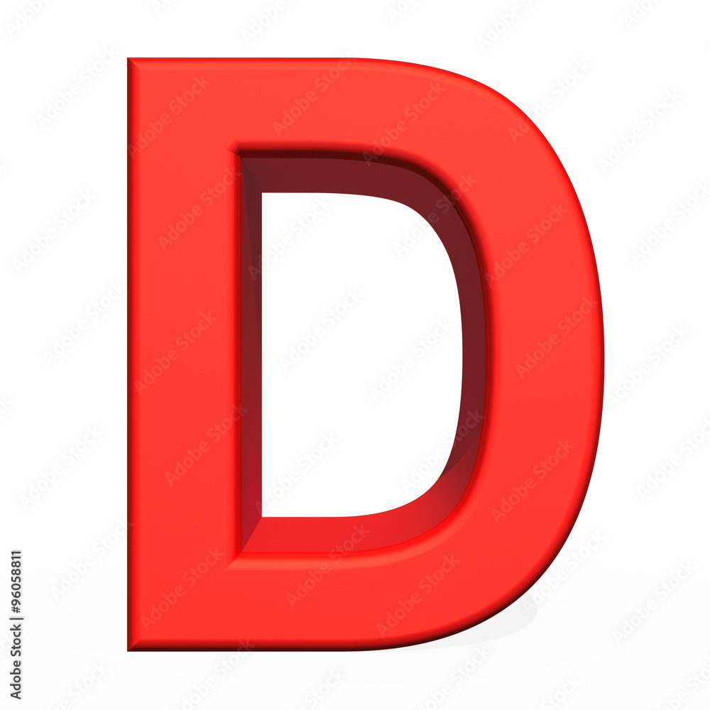 3d rendering letter D isolated on white background 3d rendering letter D isolated on white background