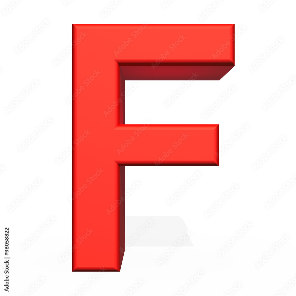 3d rendering letter F isolated on white background 3d rendering letter F isolated on white background
