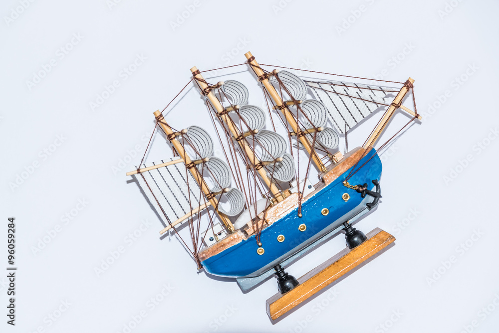 A model of a wooden boat in the old style