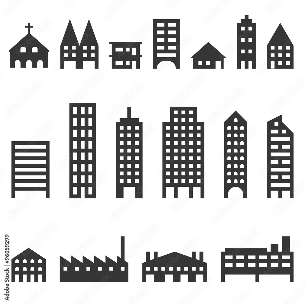 Fototapeta premium Vector building icons set