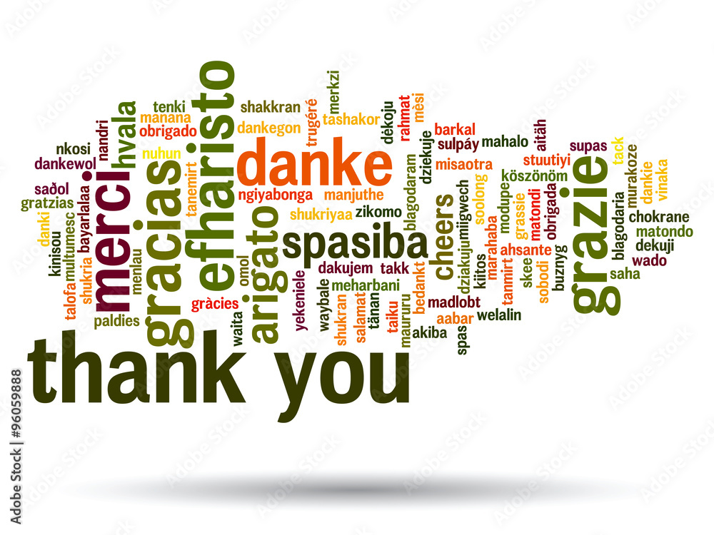 Vector conceptual thank you word cloud