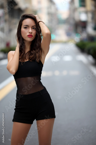 Beautyful girl in urban background