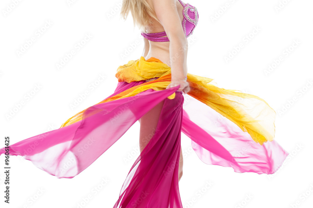 Cropped image of a belly dancer performing Cropped image of a belly dancer performing