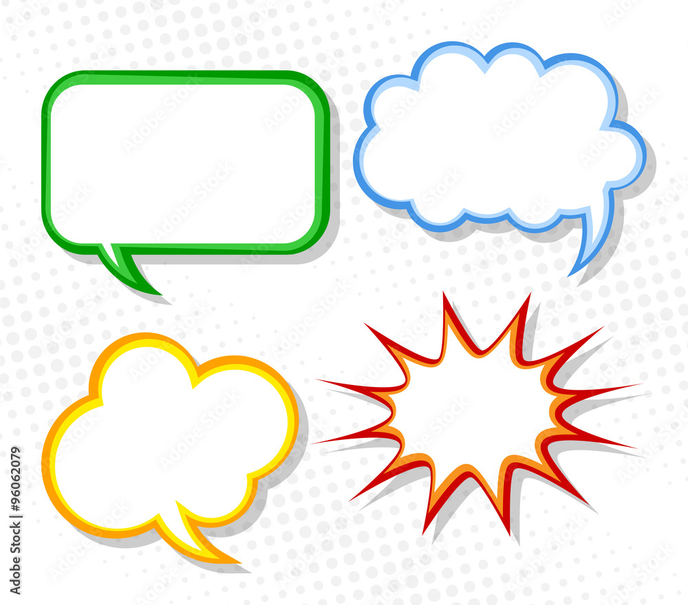 Comic Sprechblasen mit Textfreiraum Comic Sprechblasen mit Textfreiraum
