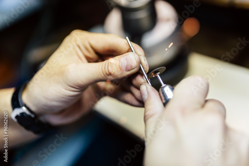 Sparks while working on jewelry