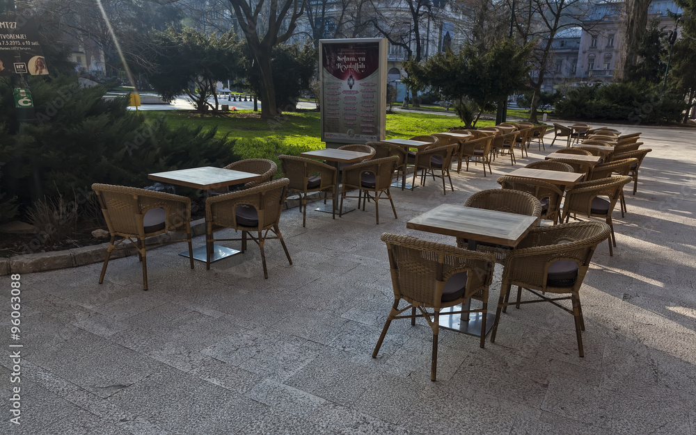 Coffee shop in pedestrian zone in Sarajevo 01