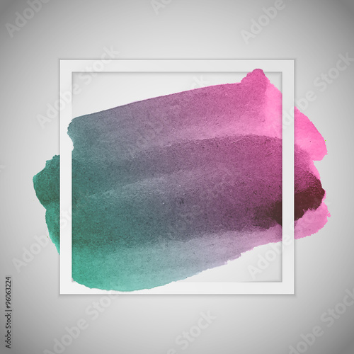 White Frame With Watercolor Stain.