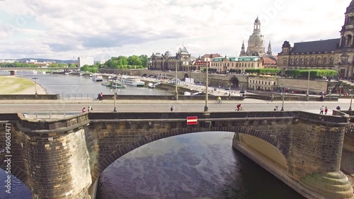 Histoirical center of the Dresden Old Town.River Elba. Dresden has a long history as the capital and royal residence for the Electors and Kings of Saxony.Saxony, Germany. photo