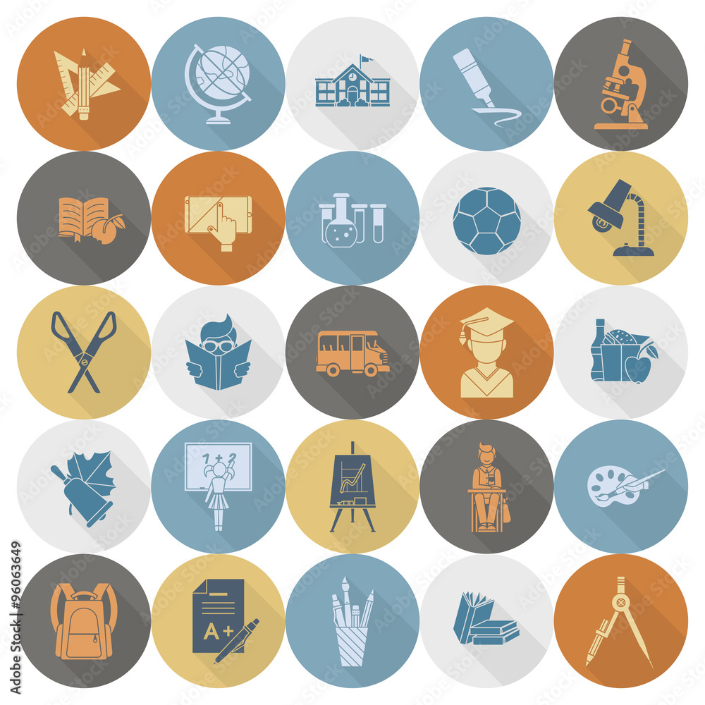 Fototapeta premium School and Education Icons