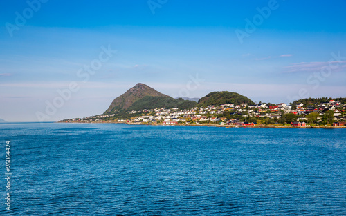 The coastline of the city of Alesund , Norway