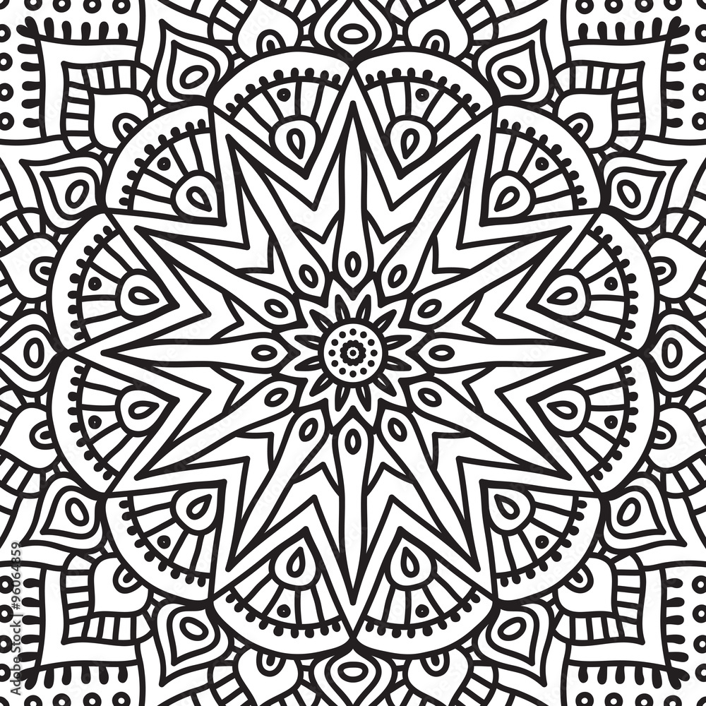 Mandala. Coloring page Stock Vector | Adobe Stock
