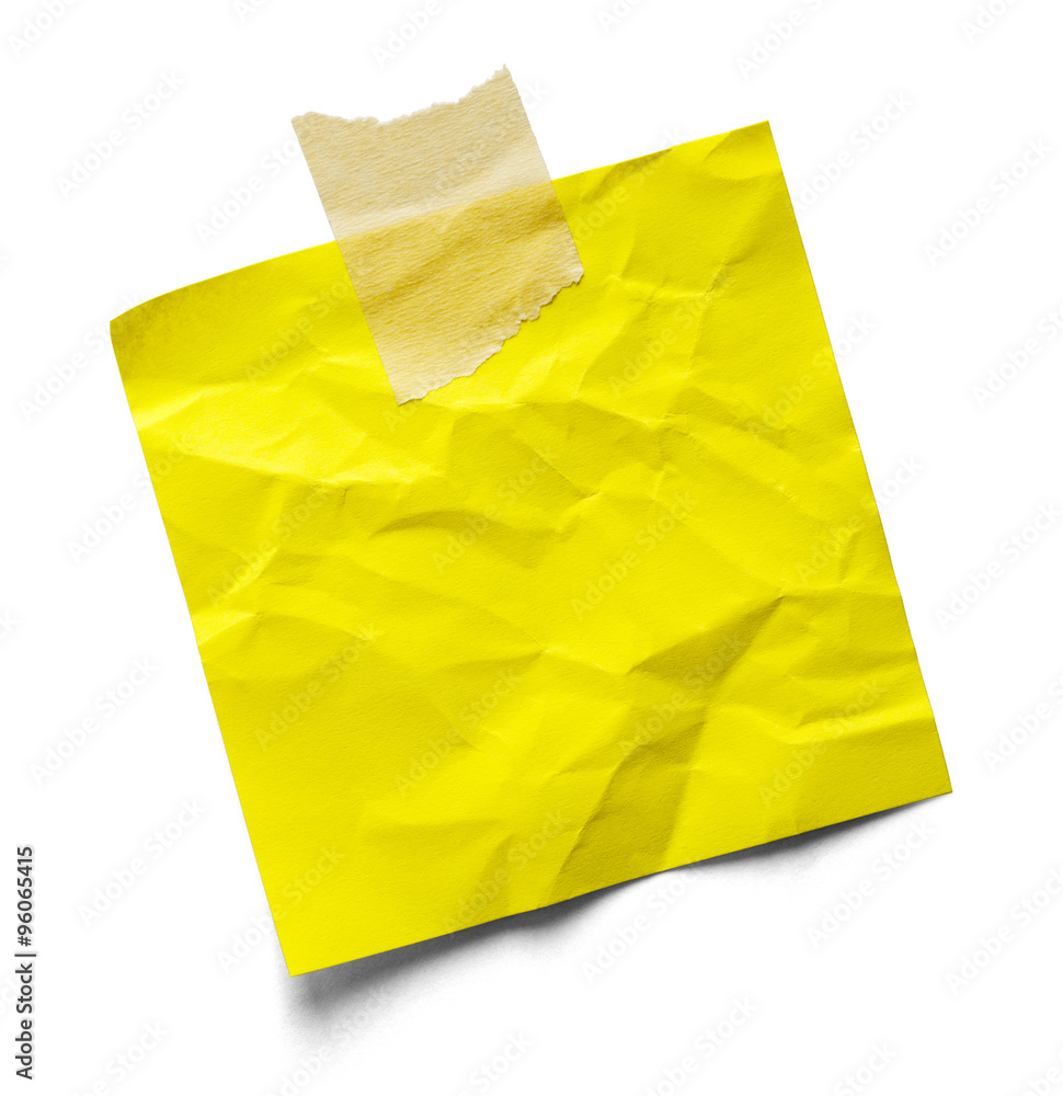 Crumpled Yellow Note