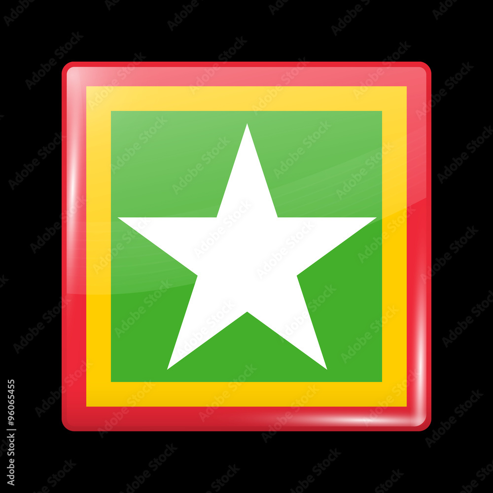 Myanmar Variant Flag. Glassy Icon Square Shape Myanmar Variant Flag. Glassy Icon Square Shape