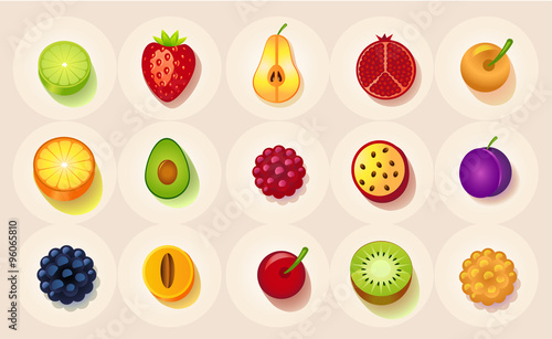 Icons of fruit in a circle