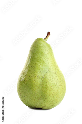 green juicy pear on white isolated background