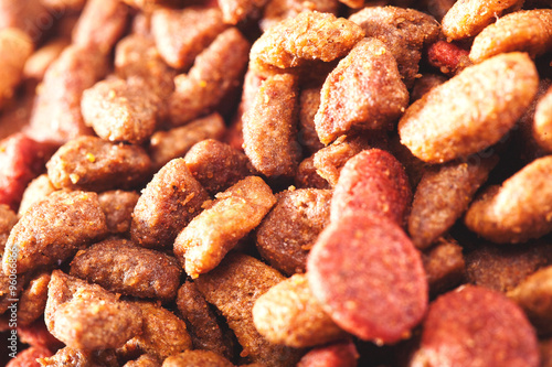 Delicious dog chew pieces. Dry food for pet, animals