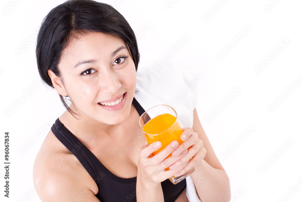 smiling, happy, healthy woman with orange juice smiling, happy, healthy woman with orange juice